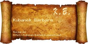 Kubanek Barbara névjegykártya